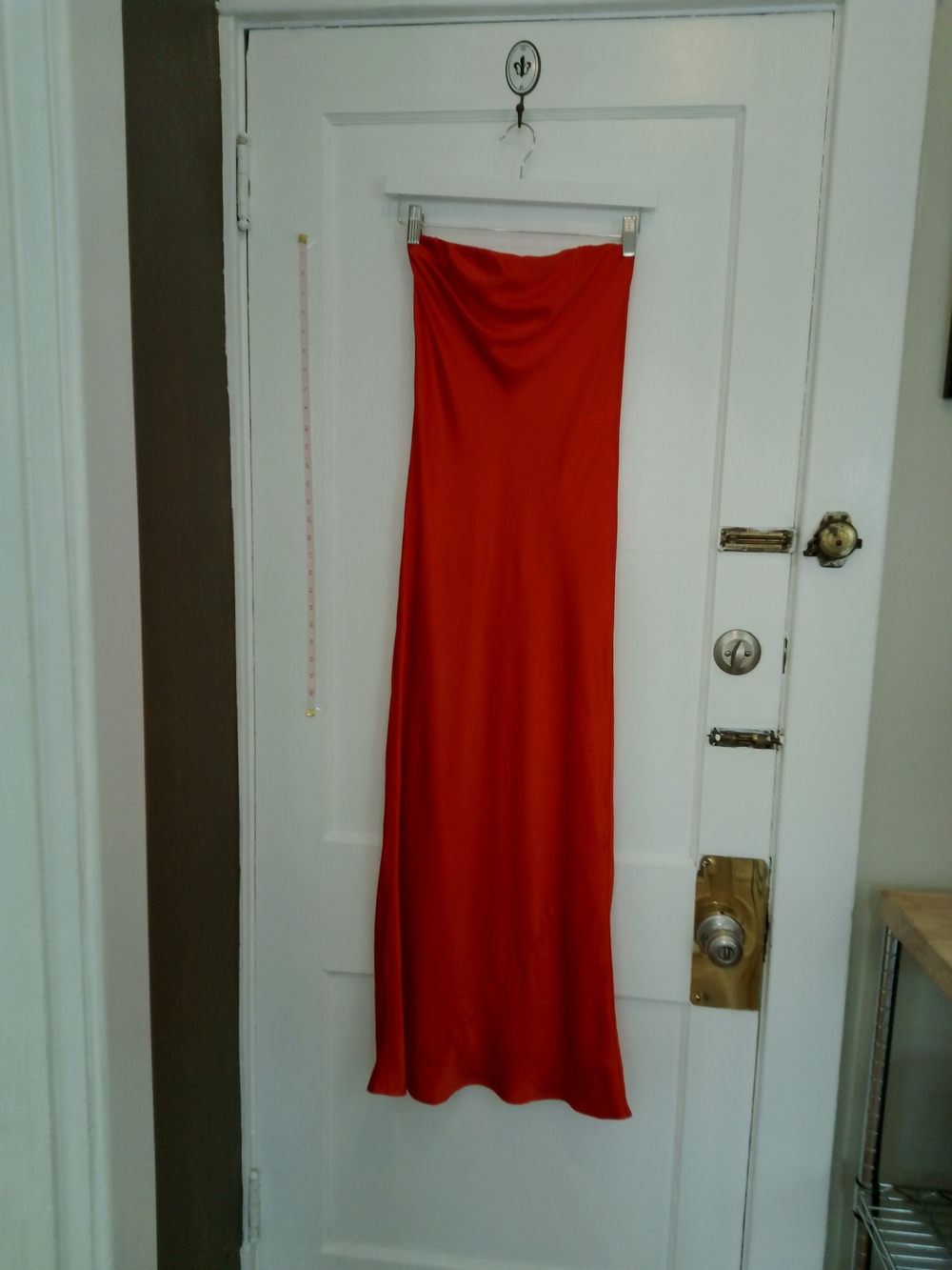 Reformation 100% Silk Strapless Red Midi Slip Dress